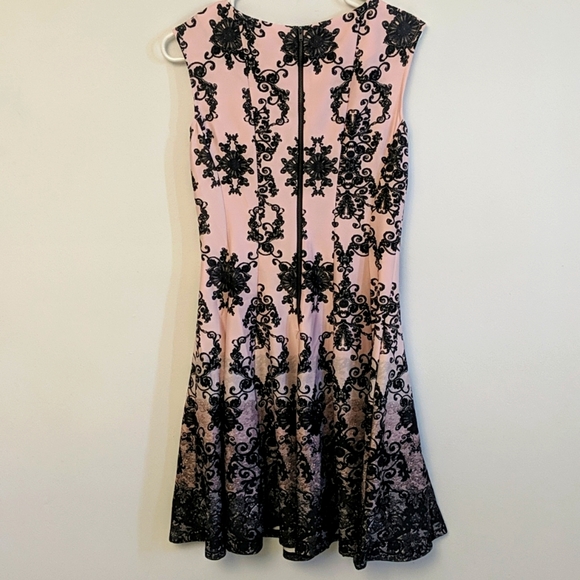 Laura women's cocktail dress fit&flare - black and pink - Picture 2 of 4